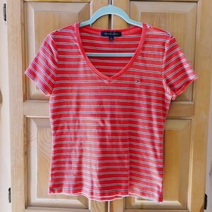 Tommy Hilfiger Red Striped Women's Top